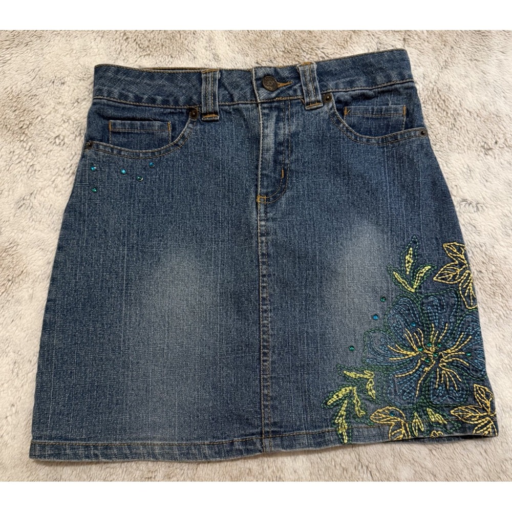 Vintage Y2K Mary-Kate And Ashley Embroidered Denim Skirt Your size 10